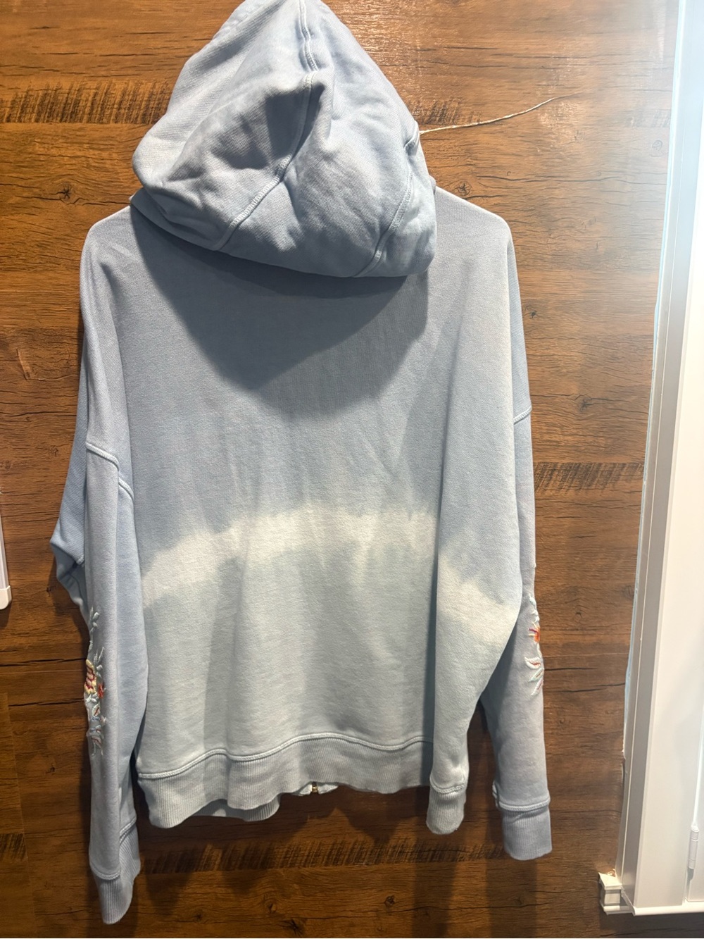 Caite Light Blue Embroidered Zip Hoodie Jacket - Picture 7 of 9